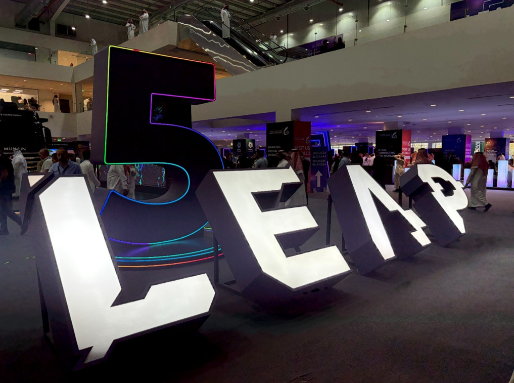 LEAP in big letters displayed at the 2026 LEAP event 