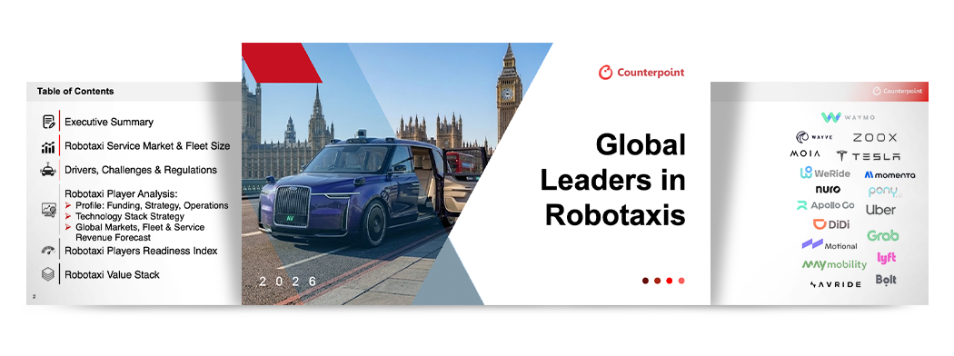Banner for Counterpoint's Global Leaders in Robotaxis report.