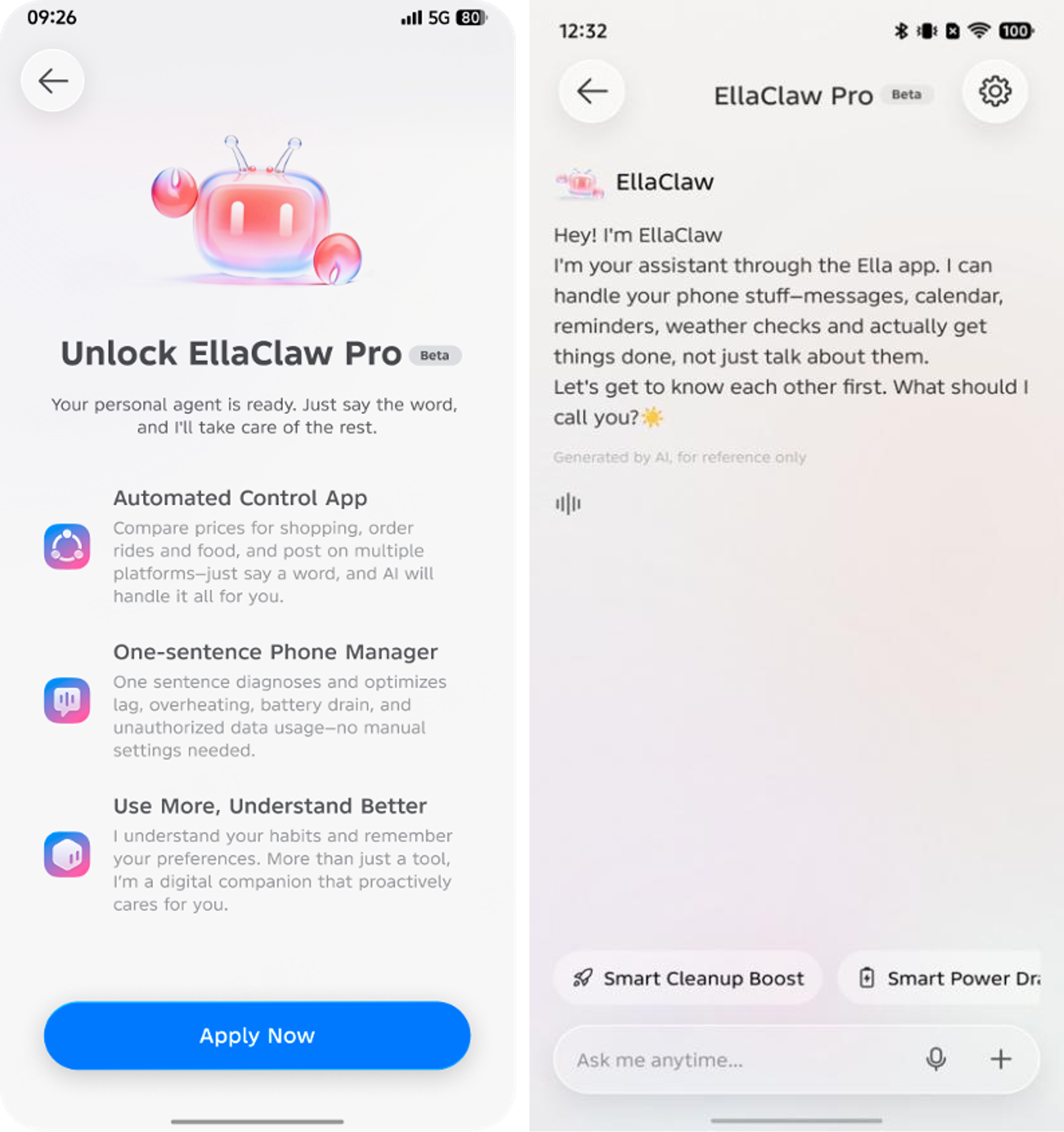 TECNO EllaClaw Welcome Page