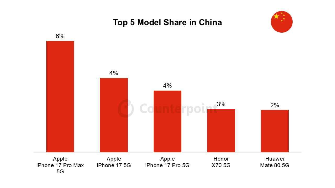 Top 5 Model Share in China